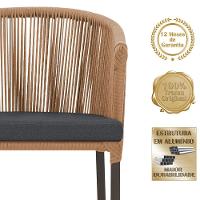 Mesa Com 6 Cadeiras Jantar Noronha Marrom E11 Trama Original Terra Cota - 3