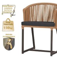 Mesa Com 6 Cadeiras Jantar Noronha Marrom E11 Trama Original Terra Cota