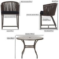 Mesa Com 6 Cadeiras De Jantar Noronha E12 Trama Original Marrom - 2