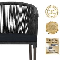 Mesa Com 6 Cadeiras De Jantar Noronha E12 Trama Original Preto - 3