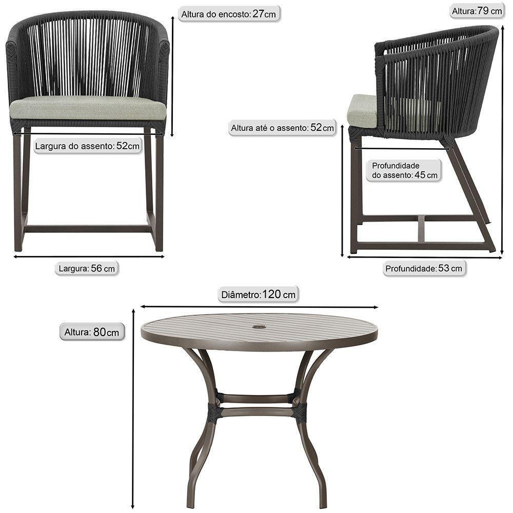 Mesa Com 6 Cadeiras Jantar Noronha Marrom E3 Trama Original Preto - 2