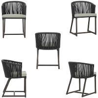 Mesa Com 6 Cadeiras Jantar Noronha Marrom E3 Trama Original Preto - 5