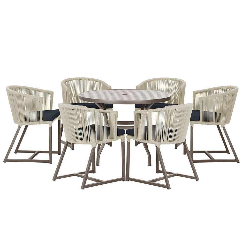 Mesa Com 6 Cadeiras De Jantar Noronha E12 Trama Original Rami - 1