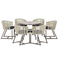 Mesa Com 6 Cadeiras De Jantar Noronha E12 Trama Original Rami - 1