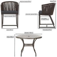 Mesa Com 6 Cadeiras Jantar Noronha Marrom E11 Trama Original Marrom - 2