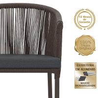 Mesa Com 6 Cadeiras Jantar Noronha Marrom E11 Trama Original Marrom - 3