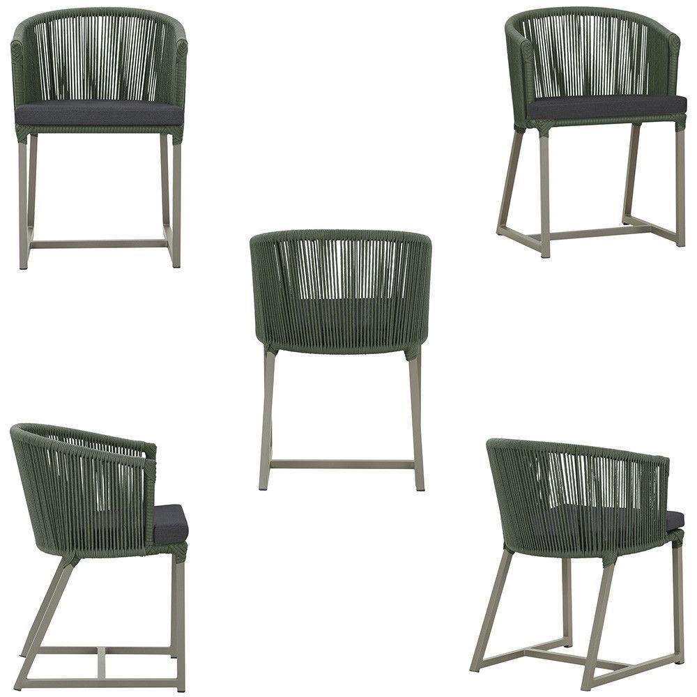 Mesa Com 6 Cadeiras Jantar Noronha Marrom E11 Trama Original Verde - 5