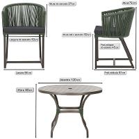 Mesa Com 6 Cadeiras Jantar Noronha Marrom E11 Trama Original Verde - 2