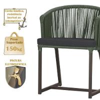 Mesa Com 6 Cadeiras Jantar Noronha Marrom E11 Trama Original Verde