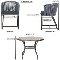 Mesa Com 6 Cadeiras Jantar Noronha Marrom E11 Trama Original Prata - 5