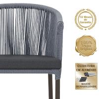 Mesa Com 6 Cadeiras Jantar Noronha Marrom E11 Trama Original Prata - 6