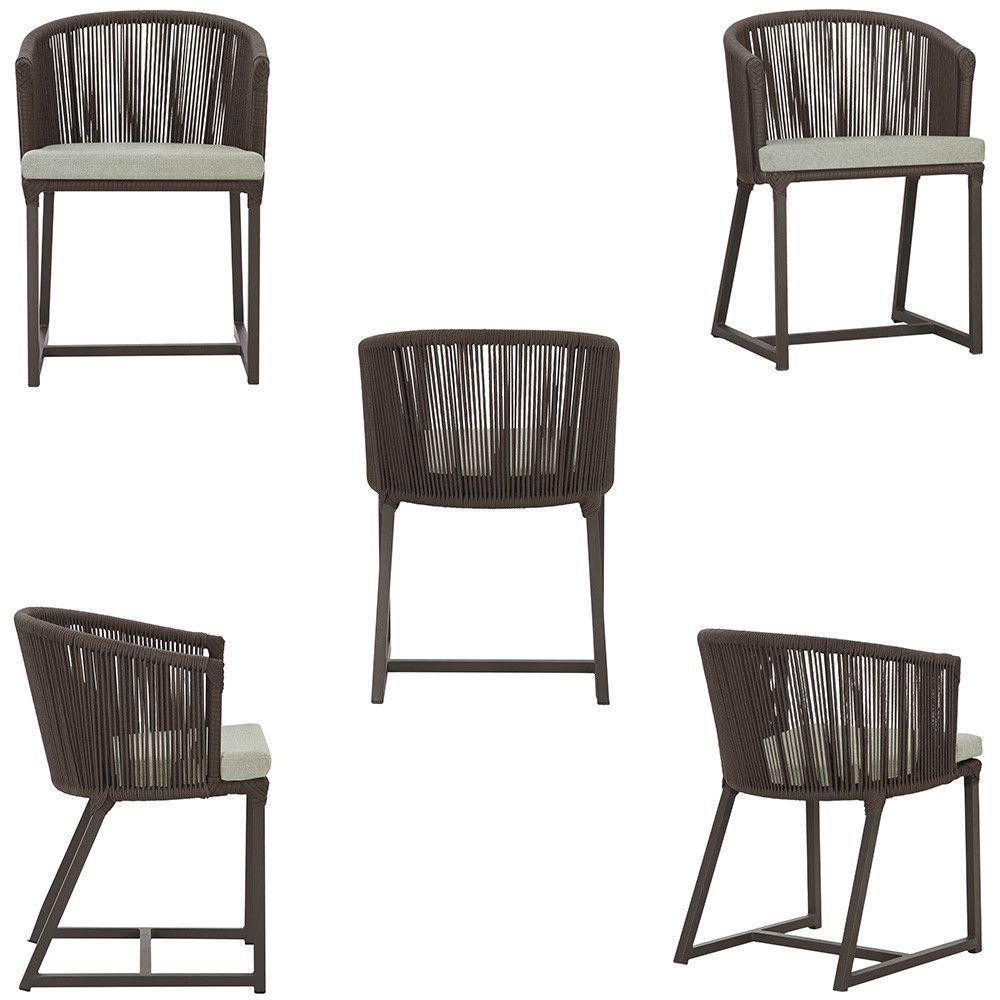 Mesa Com 6 Cadeiras Jantar Noronha Marrom E3 Trama Original Marrom - 5