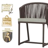 Mesa Com 6 Cadeiras Jantar Noronha Marrom E3 Trama Original Marrom