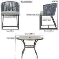 Mesa Com 6 Cadeiras Jantar Noronha Marrom E3 Trama Original Prata - 2