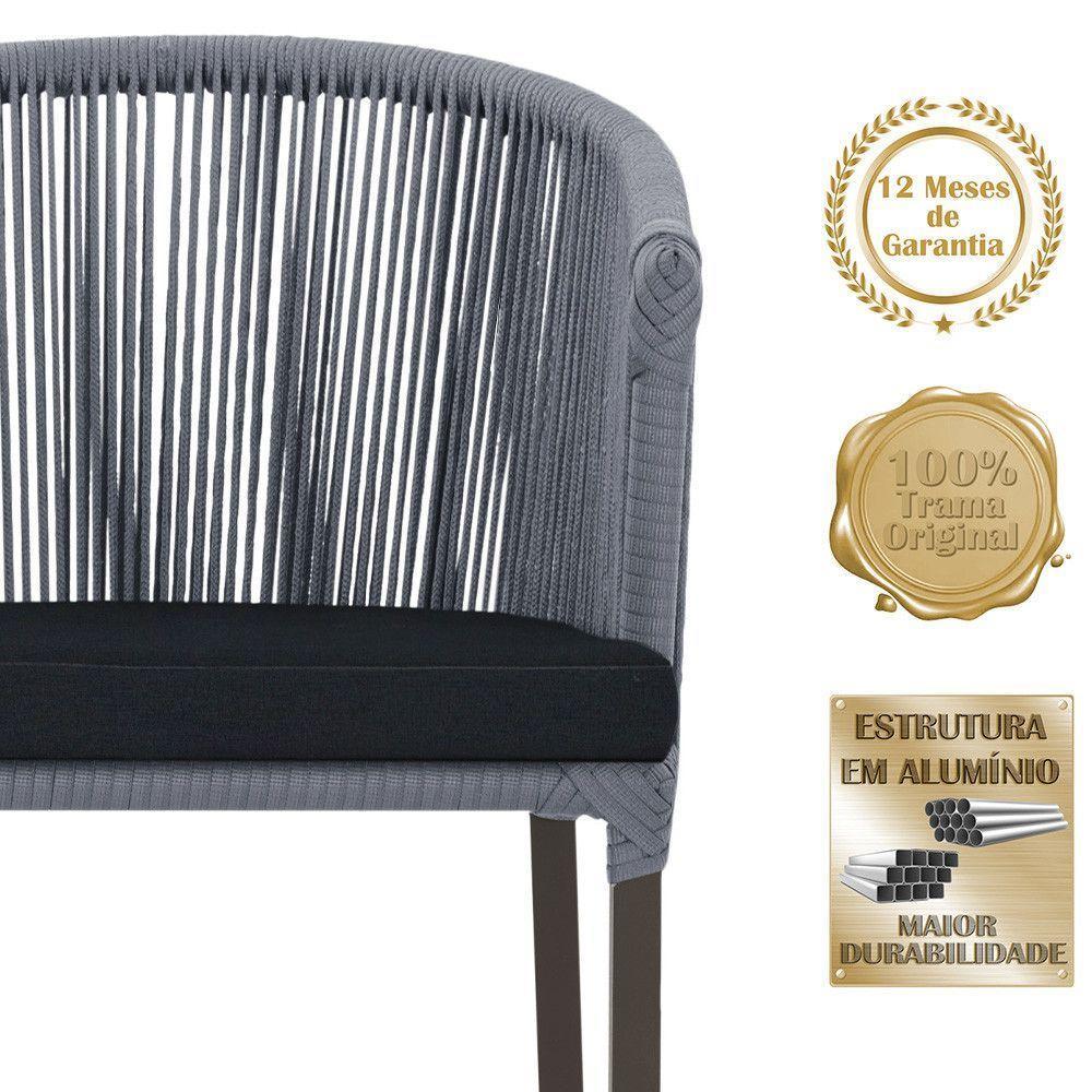 Mesa Com 6 Cadeiras De Jantar Noronha E12 Trama Original Prata - 3