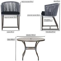 Mesa Com 6 Cadeiras De Jantar Noronha E12 Trama Original Prata - 2