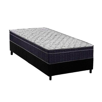 Conjunto Box Solteiro: Colchão Anatômico Ortobom D45 - Airtech 150 + Base Crc Suede Black(78x188)