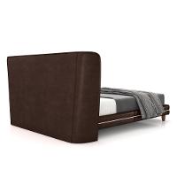 Conjunto Cama Com Cabeceira Queen Torres Pés Em Madeira Pu/bouclê Marrom/off White G91 - Gran Belo - 6