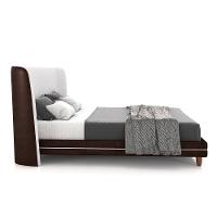 Conjunto Cama Com Cabeceira Queen Torres Pés Em Madeira Pu/bouclê Marrom/off White G91 - Gran Belo - 8