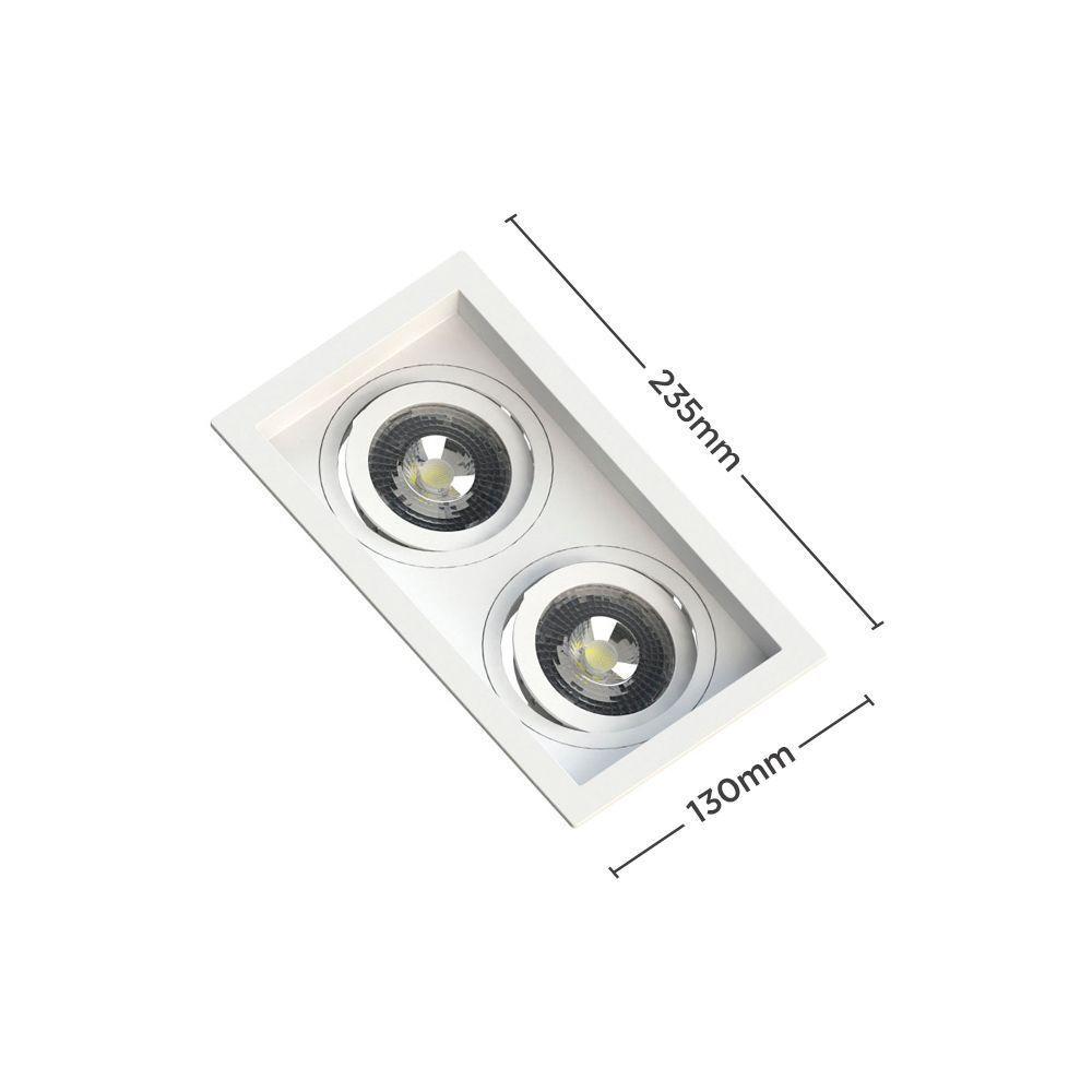 Spot Embutir Recuado Save Energy 2 Lâmpadas Par 20 Bivolt Branco - 2