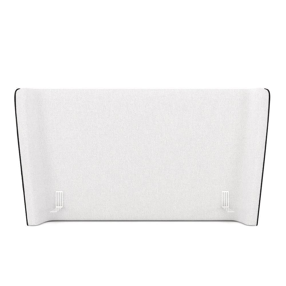 Cabeceira Design Para Cama Queen Torres Pés Em Madeira Pu/bouclê Preto/off White G91 - Gran Belo - 5