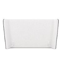 Cabeceira Design Para Cama Queen Torres Pés Em Madeira Pu/bouclê Preto/off White G91 - Gran Belo - 5