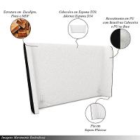 Cabeceira Design Para Cama Queen Torres Pés Em Madeira Pu/bouclê Preto/off White G91 - Gran Belo - 7