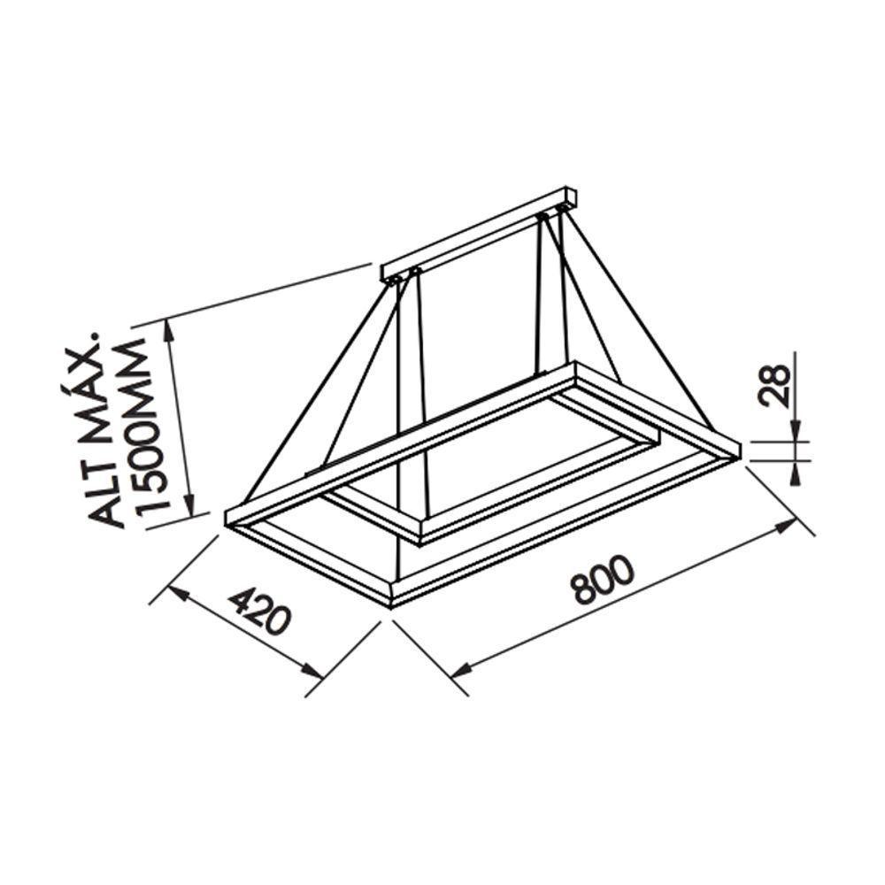 Lustre Pendente Newline Fit Led 747 Bivolt Branco 3000k Luz Amarela - 2