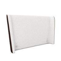 Cabeceira Design Para Cama Casal Torres Pés Em Madeira Pu/bouclê Marrom/off White G91 - Gran Belo - 1