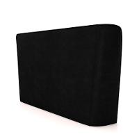 Cabeceira Design Para Cama Casal Torres Pés Em Madeira Pu/bouclê Preto/off White G91 - Gran Belo - 7