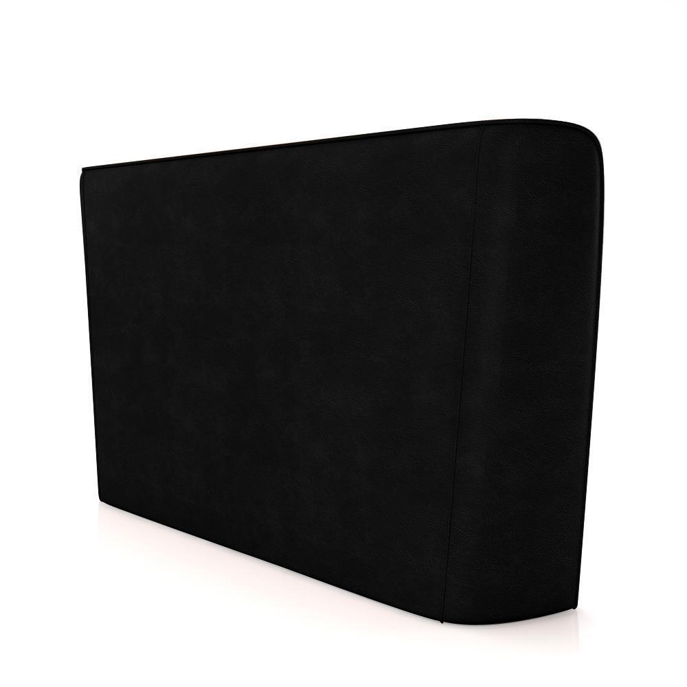 Cabeceira Design Para Cama King Torres Pés Em Madeira Pu/bouclê Preto/off White G91 - Gran Belo - 8