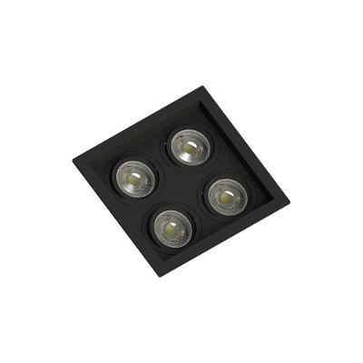Spot Embutir Recuado Save Energy 4 Lâmpadas Mr16 Gu10 Bivolt Preto