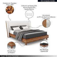 Conjunto Cama Com Cabeceira Queen Torres Pés Em Madeira Pu/bouclê Caramelo/off White G91 - Gran Belo - 8