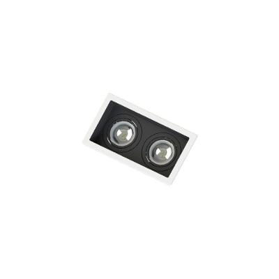 Spot Embutir Recuado Save Energy 2 Lâmpadas Mr11 Gu10 Bivolt Branco-preto