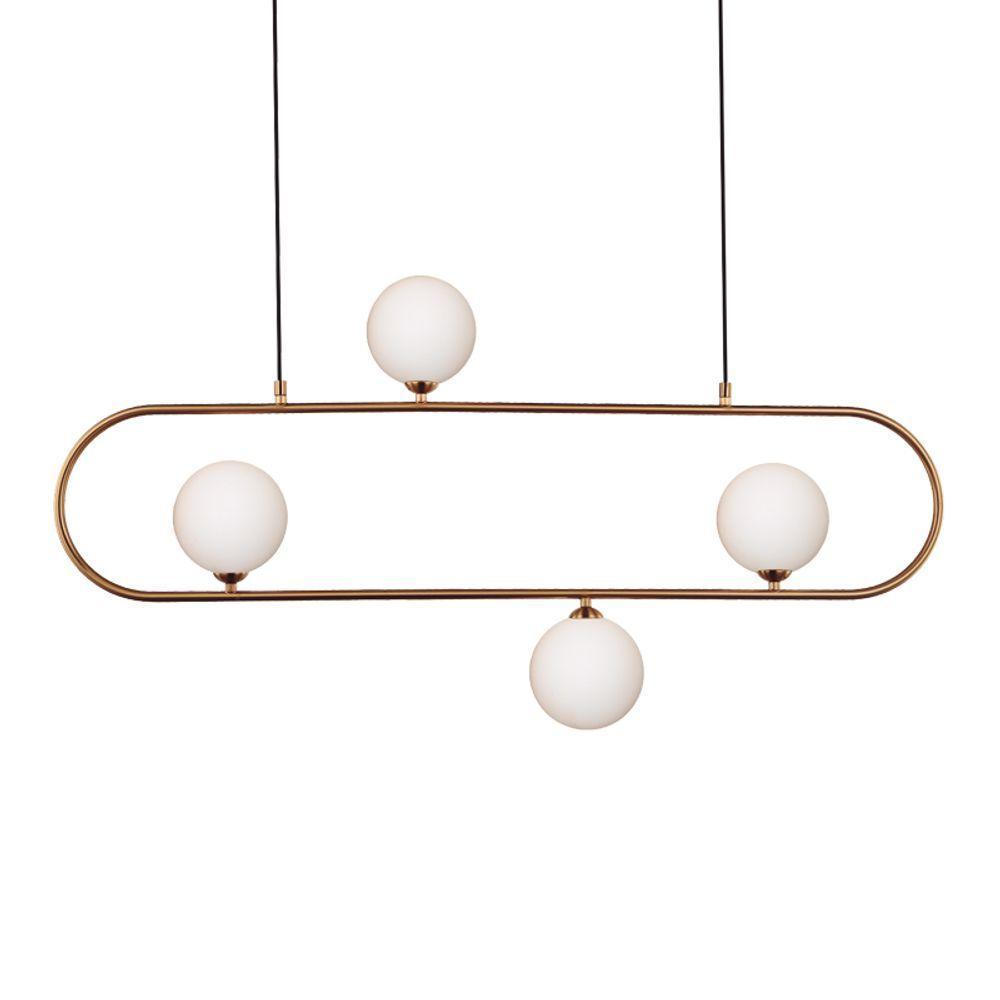 Lustre Pendente Quality Cadre 1329 G9 Bivolt Bronze Branco - 1