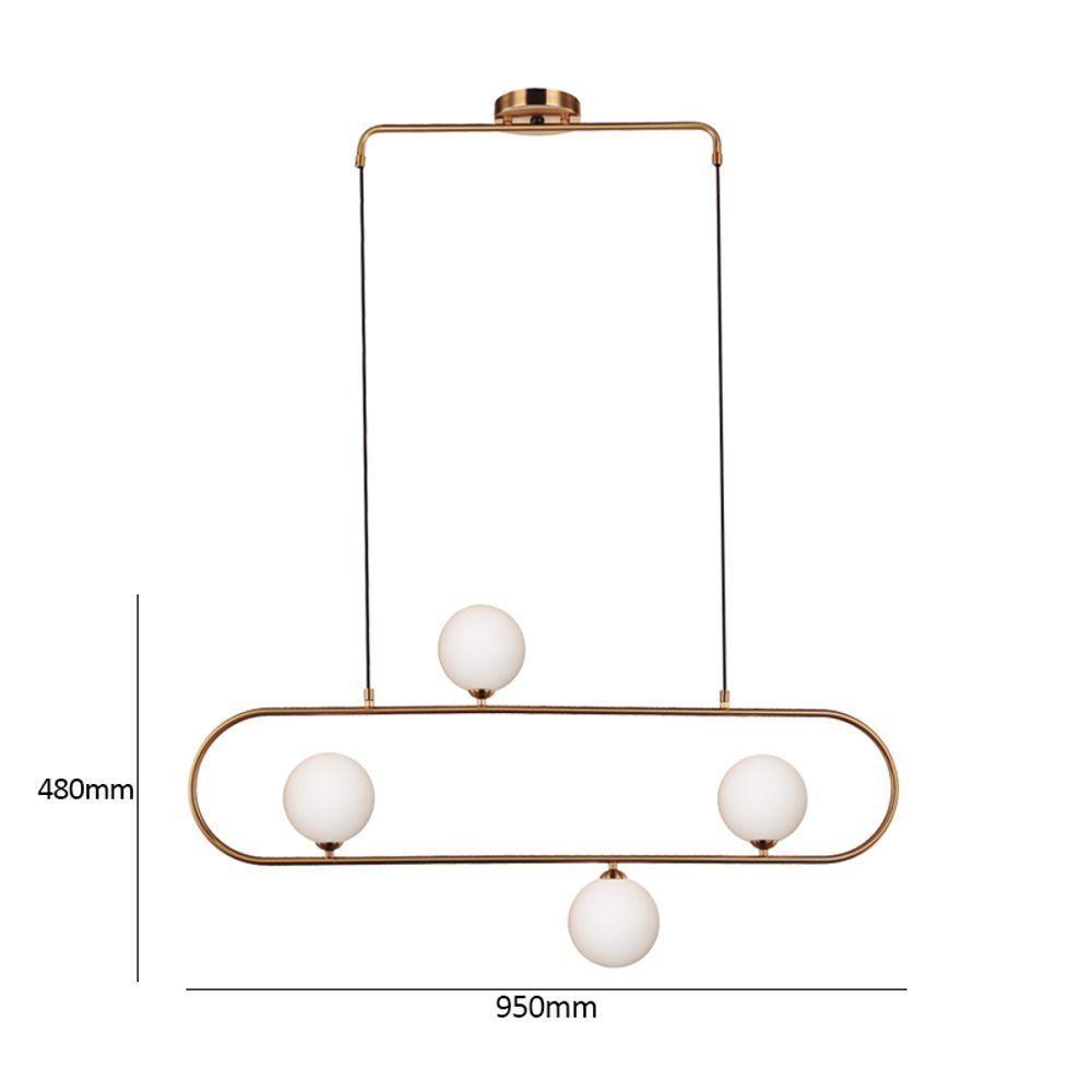 Lustre Pendente Quality Cadre 1329 G9 Bivolt Bronze Branco - 4