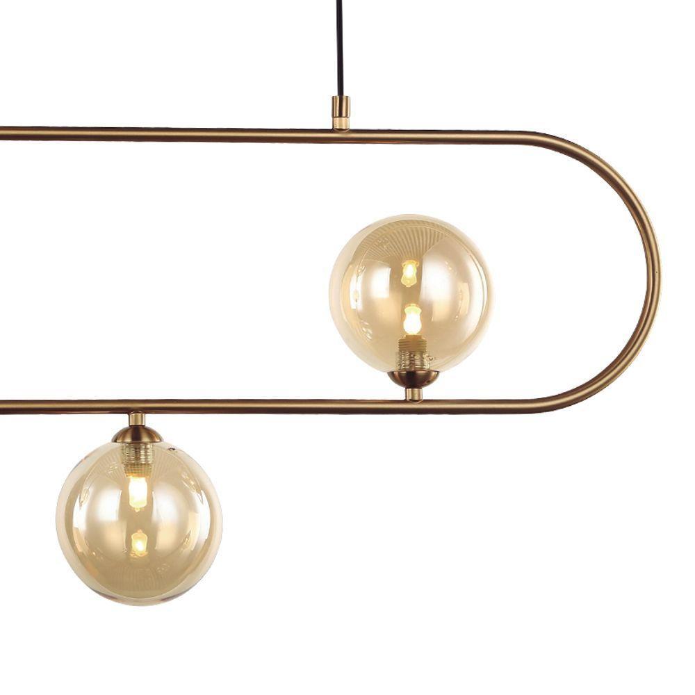 Lustre Pendente Quality Cadre 1329 G9 Bivolt Bronze Champagne - 3