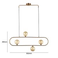 Lustre Pendente Quality Cadre 1329 G9 Bivolt Bronze Champagne - 4