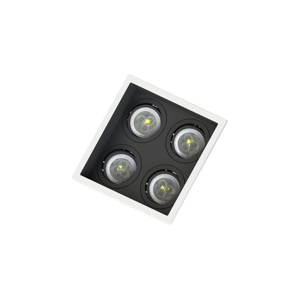Spot Embutir Recuado Save Energy 4 Lâmpadas Branco-preto - 1