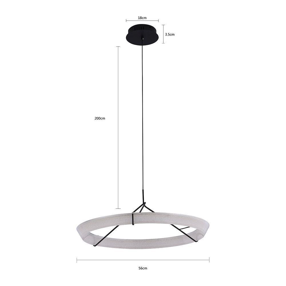 Lustre Pendente Nordecor Gise 2869 Preto Led Bivolt - 4