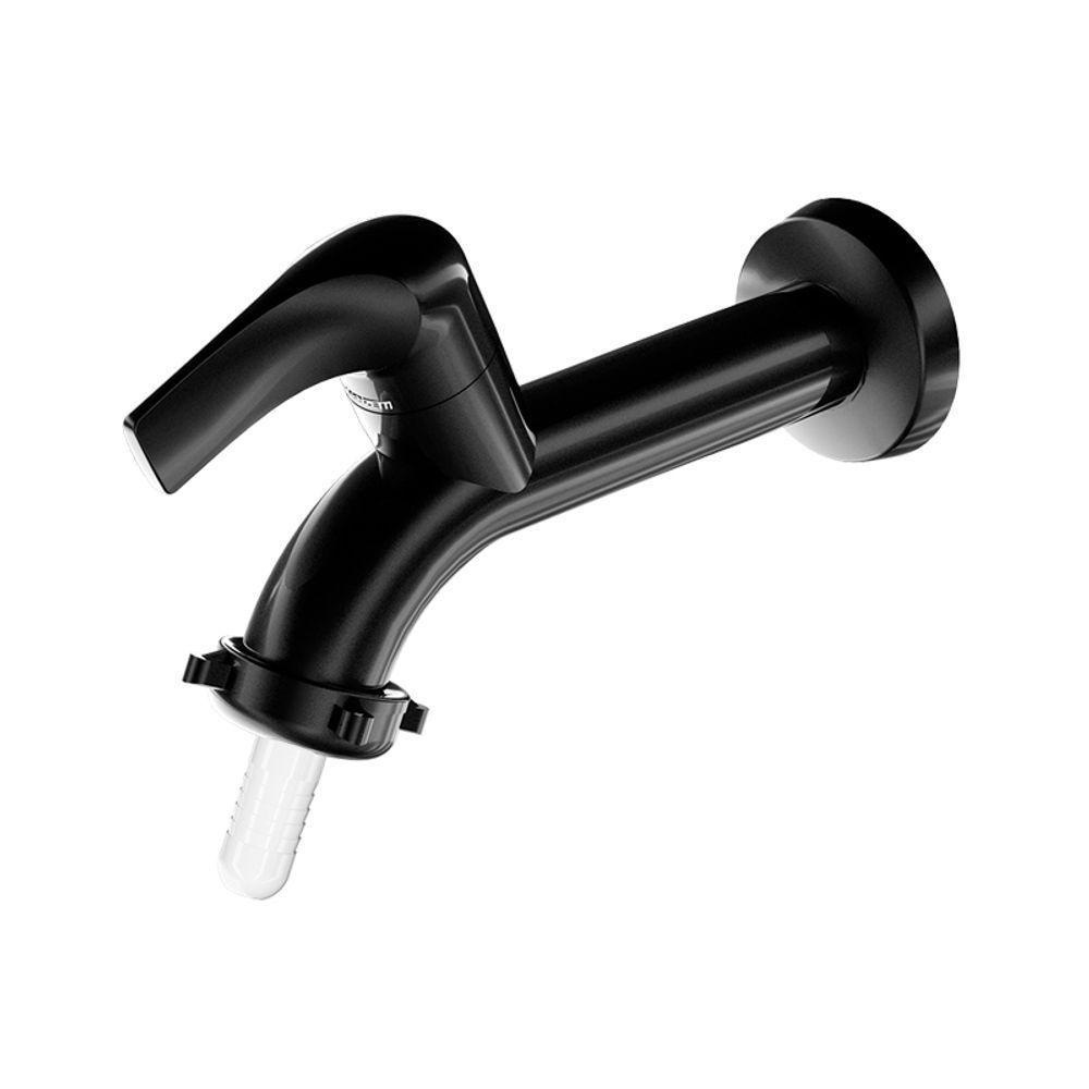 Torneira Plástica Para Tanque E Jardim Lorenzetti Fitt 1130 F61 De Parede Preta - 1