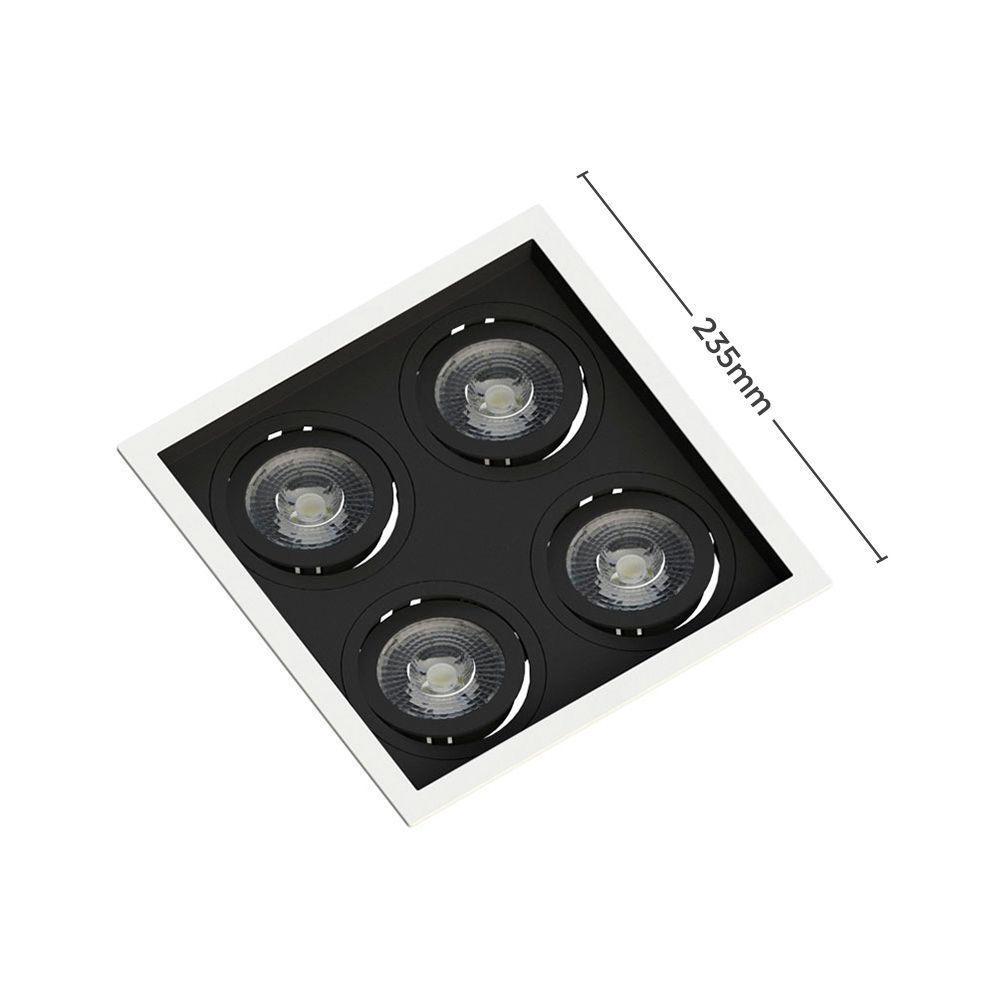 Spot Embutir Recuado Save Energy 4 Lâmpadas Par 20 Bivolt Branco-preto - 2
