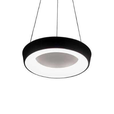 Lustre Pendente Newline Apollo 585 35cm Led Bivolt Preto 3000k Luz Amarela