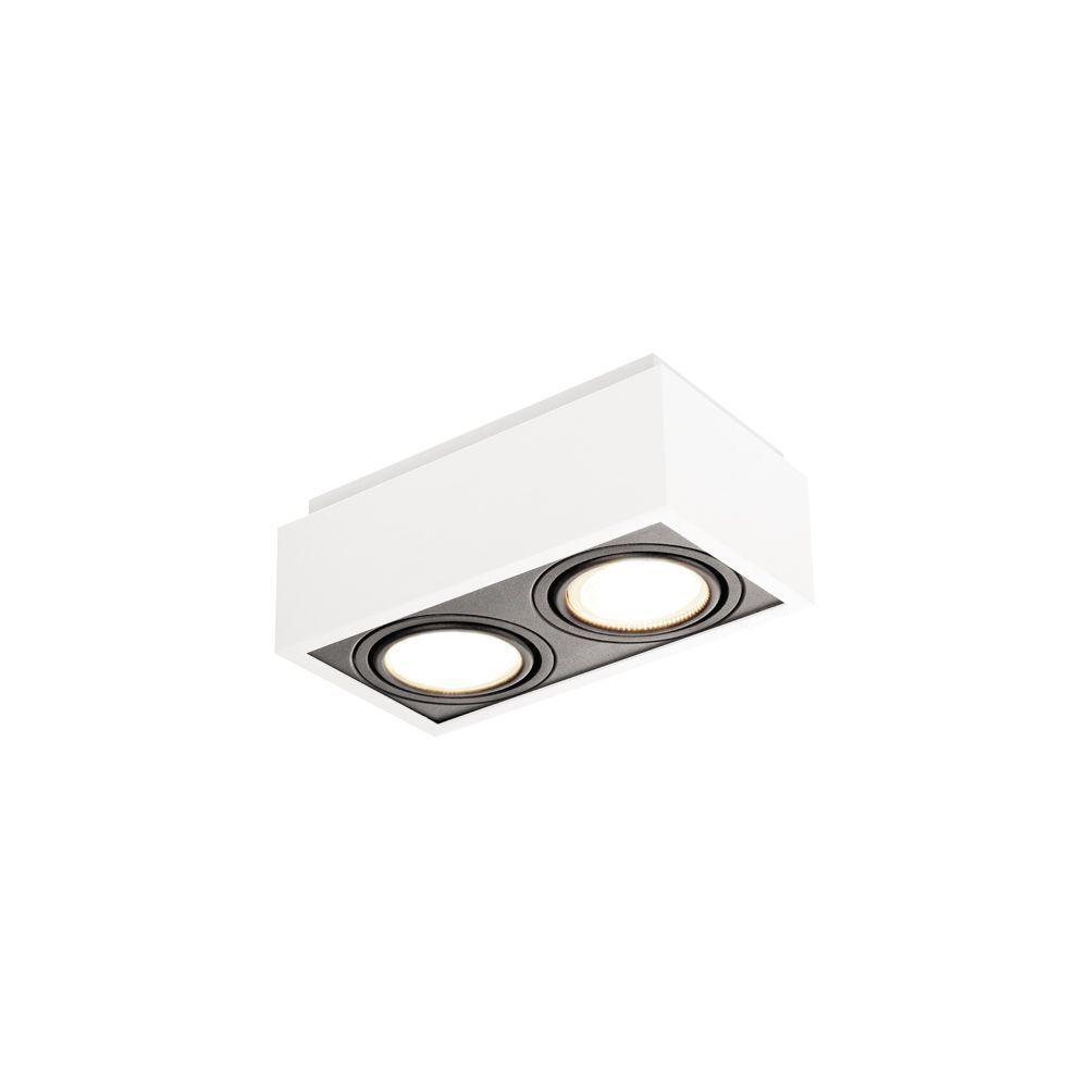 Spot De Sobrepor Newline Box Para 2 Lâmpadas Ar111 Gu10 Bivolt Branco Preto - 1