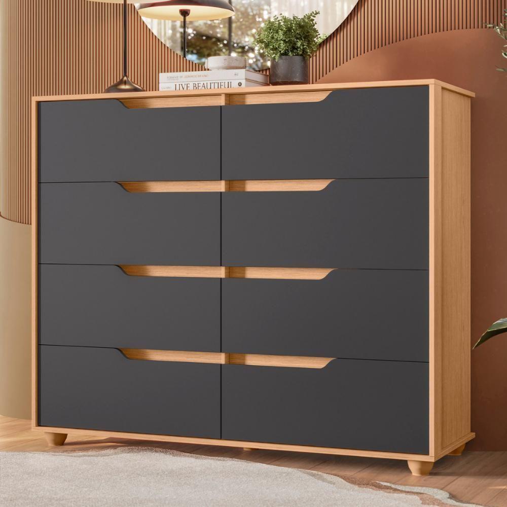 Conjunto Guarda Roupa E Cômoda França Freijó Titanium - 2