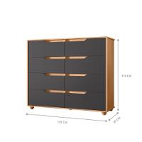 Conjunto Guarda Roupa E Cômoda França Freijó Titanium - 5