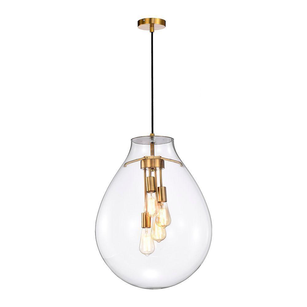 Lustre Pendente Skylight Tommy 3039 G E27 Bivolt Dourado-transparente - 2
