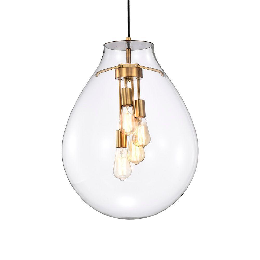 Lustre Pendente Skylight Tommy 3039 G E27 Bivolt Dourado-transparente - 4