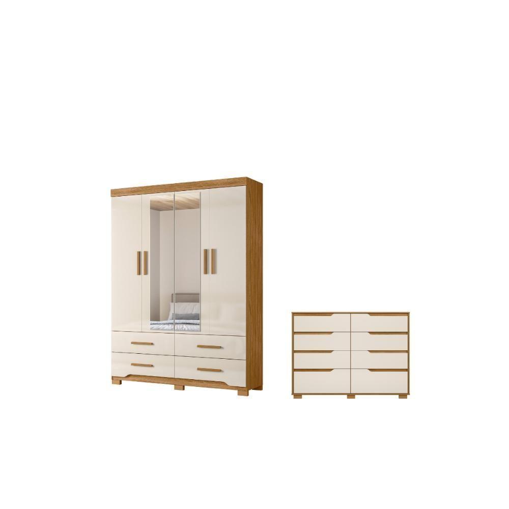 Jogo Roupeiro E Comoda Colombo Freijo Off White - 3