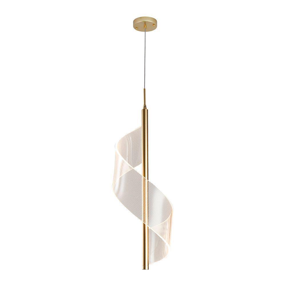 Lustre Pendente Nordecor Ruban 2484 Dourado Fosco Led Bivolt - 5